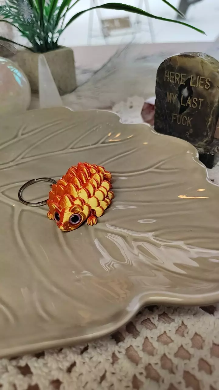 plant/orange hedgehog keychain-0