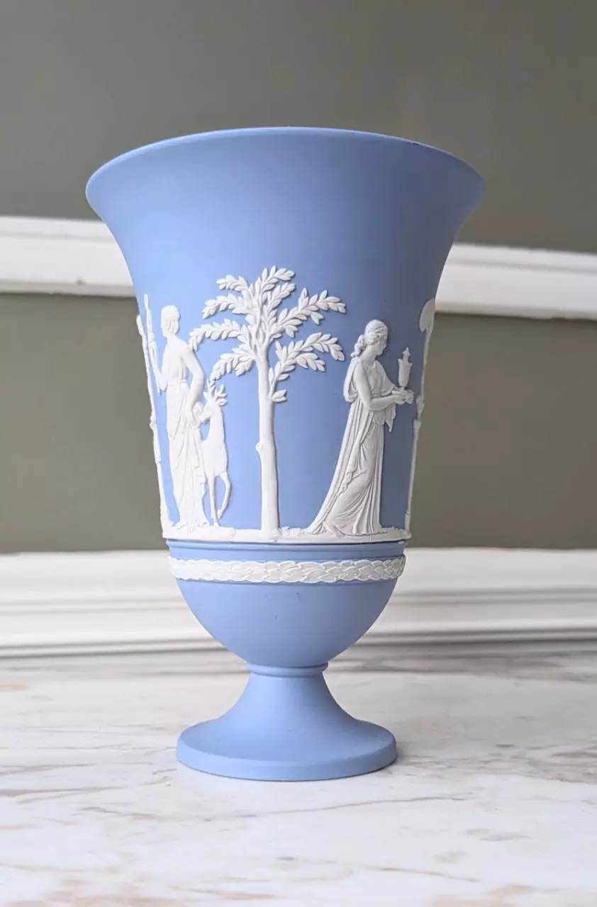 plant/Vintage Wedgwood Jasperware vase with Neoclassical scenes-1