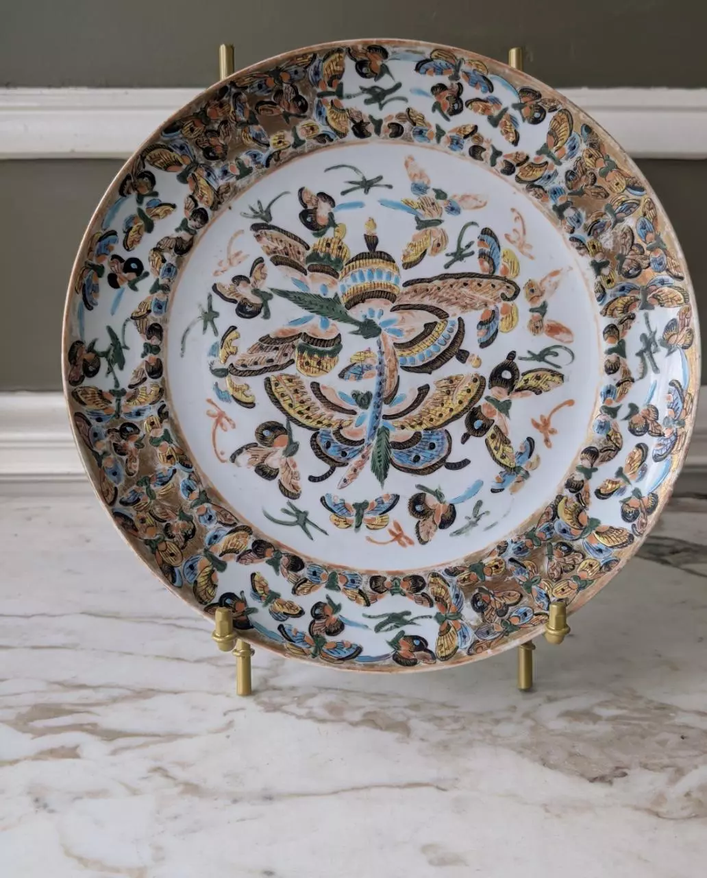 plant/Antique 19th c. Thousand Butterflies plate-0