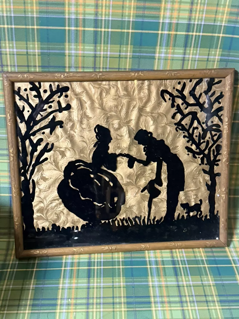 plant/Reverse Painted gold foil Silhouette on IN THE MOST PERFECT frame ever-0