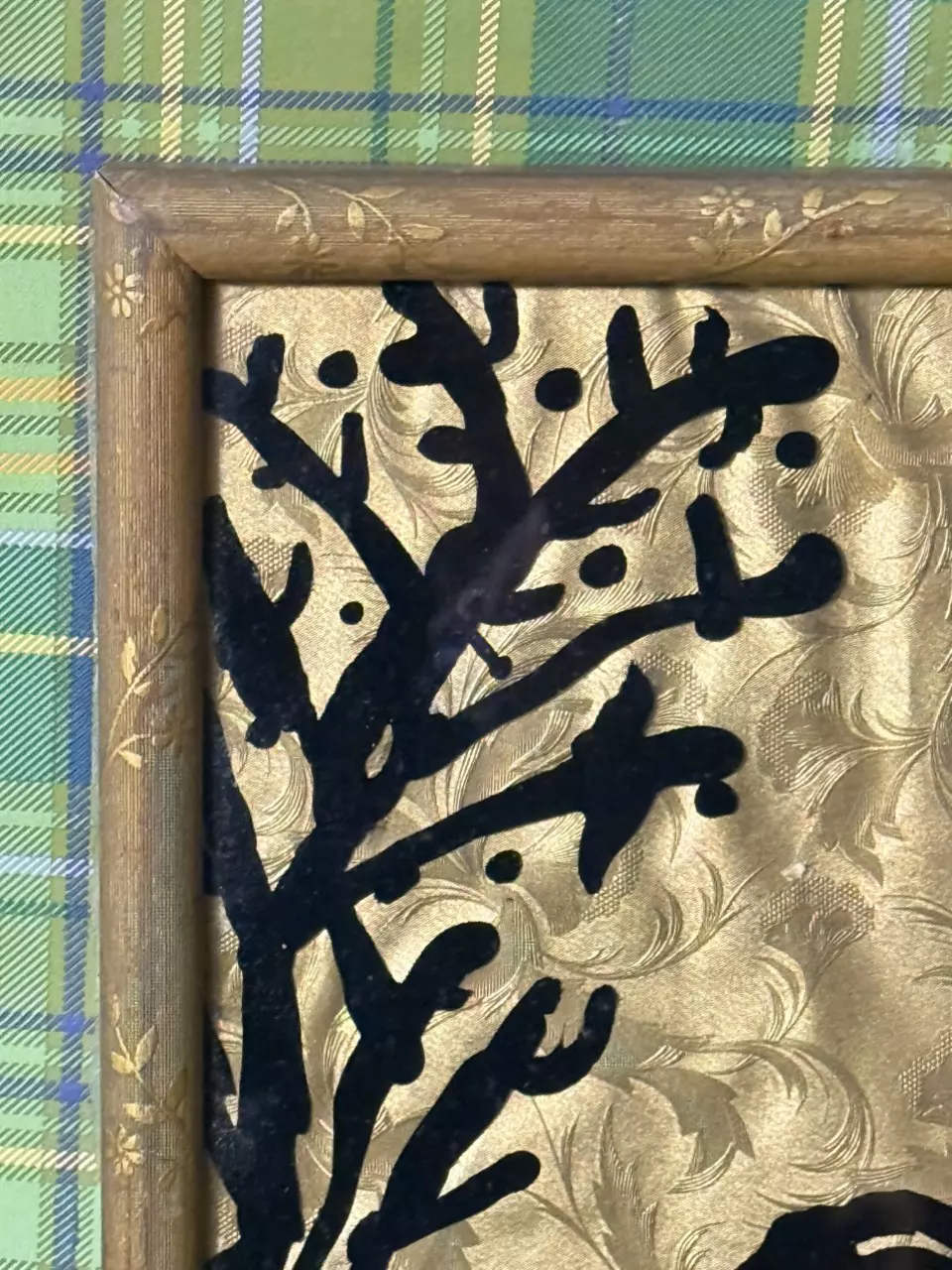 plant/Reverse Painted gold foil Silhouette on IN THE MOST PERFECT frame ever-1