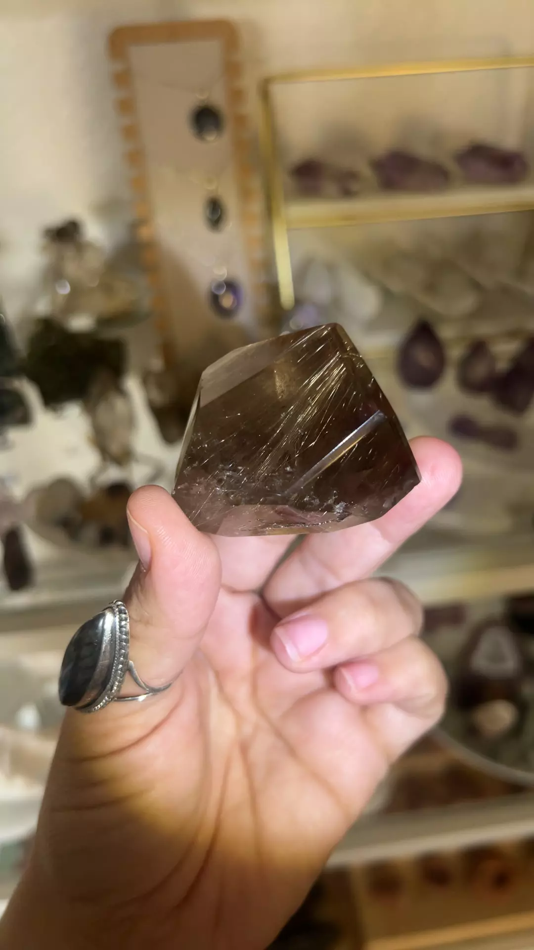 plant/Smoky Quartz with golden rutile freeform-0