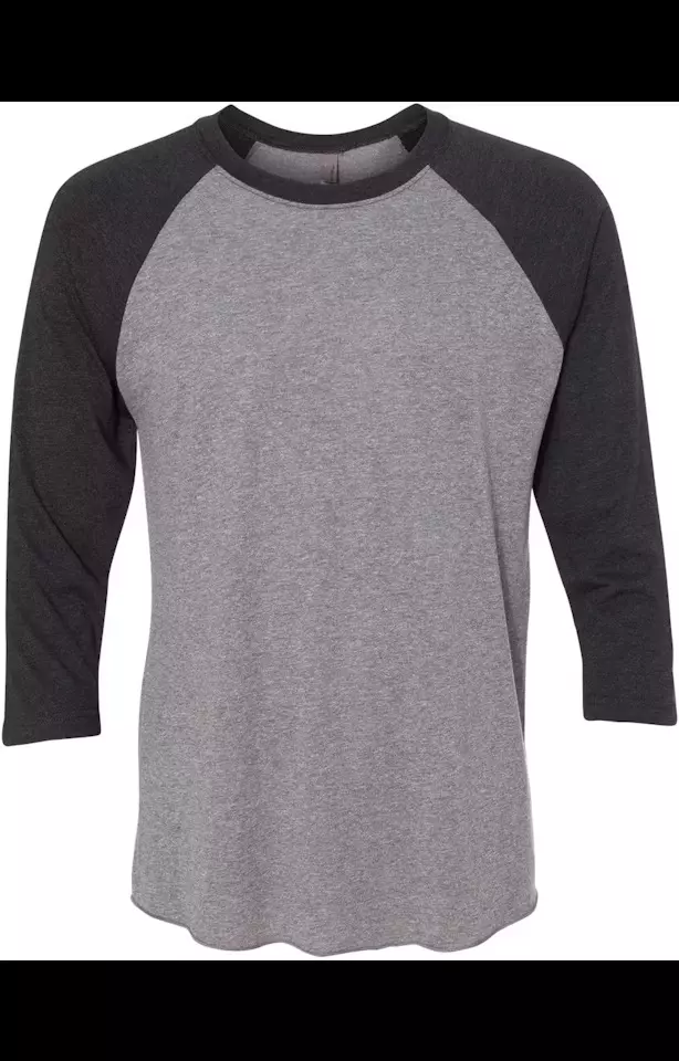 plant/♥️Baseball T-shirt Dark Heather Gray/BLACK 3/4th sleeves Size M♥️-1