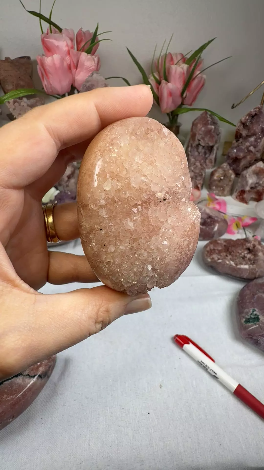 plant/pink amethyst palmstone A10075-0