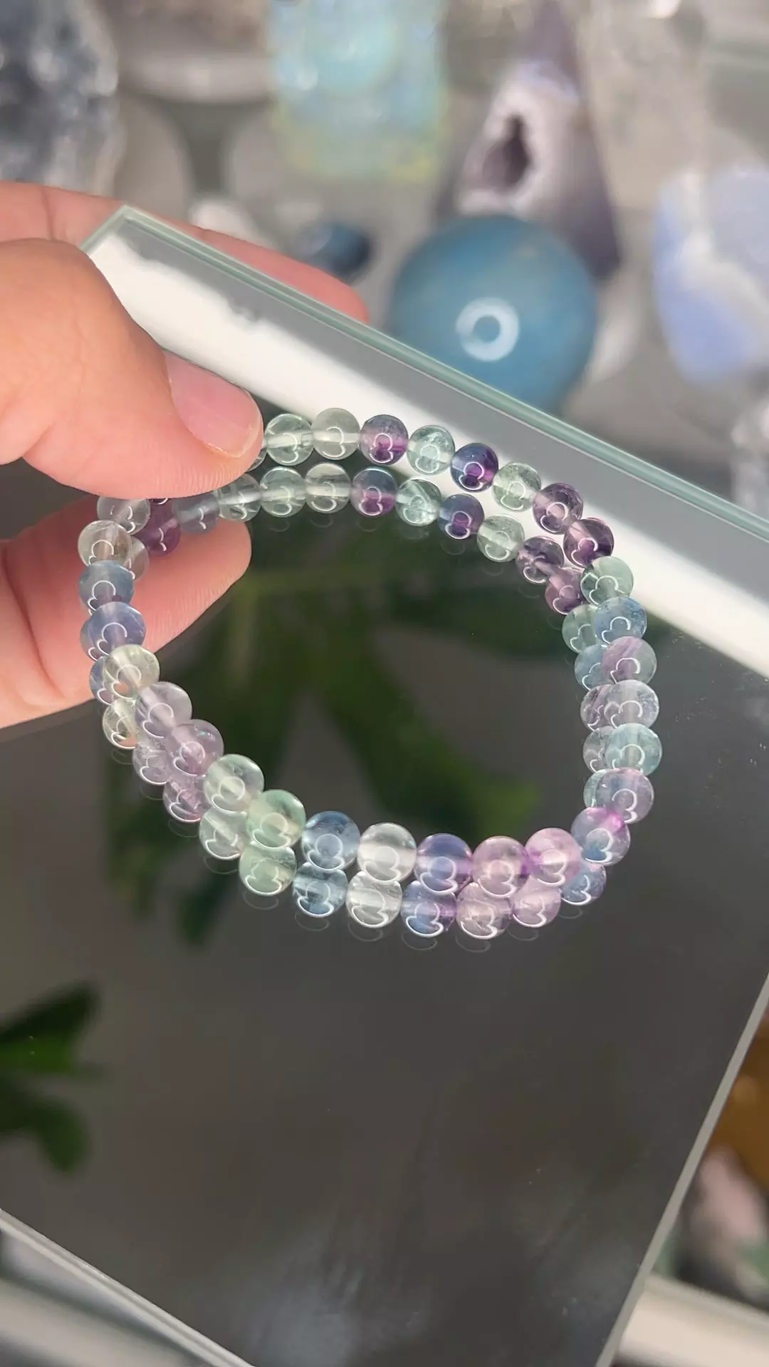 plant/LAST BLUE RAINBOW FLUORITE 6mm-0