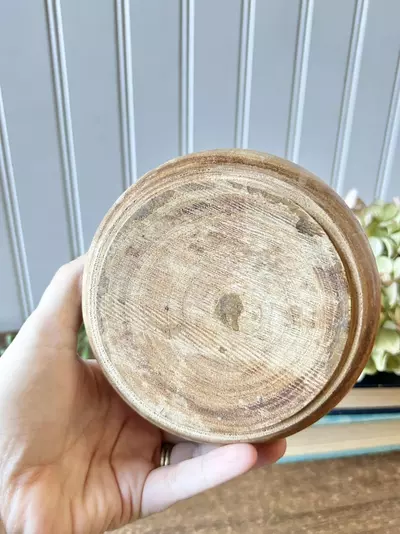 plant/Hand turned wooden bowl 5 x 2 1/2-3-thumbnail