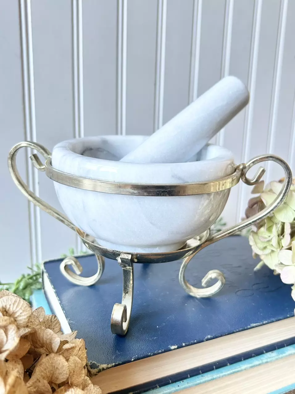 plant/Marble mortar and pestle 3x4 1/2-1