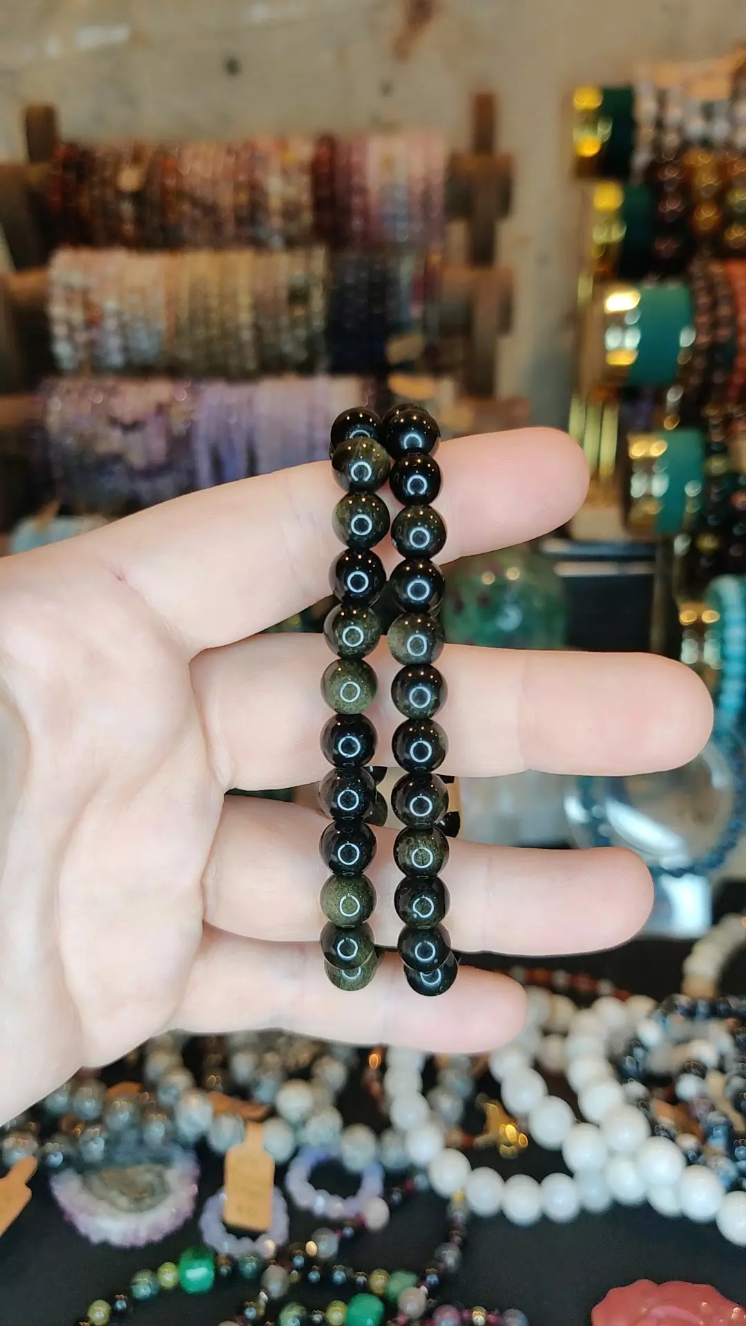 plant/Golden Sheen Obsidian 8mm Bracelet (6.5")-0