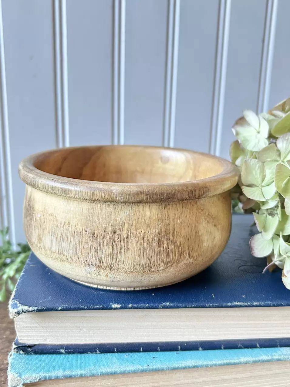 plant/Hand turned wooden bowl 5 x 2 1/2-1