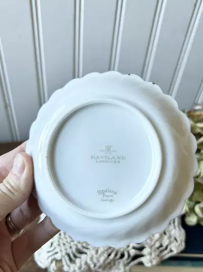 plant/Limoges trinket tray- pink rose- 4 1/2”-2-thumbnail