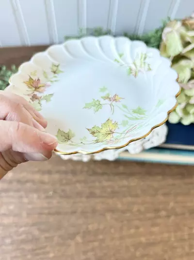 plant/Limoges trinket tray- Fall leaves 4 1/2”-1-thumbnail