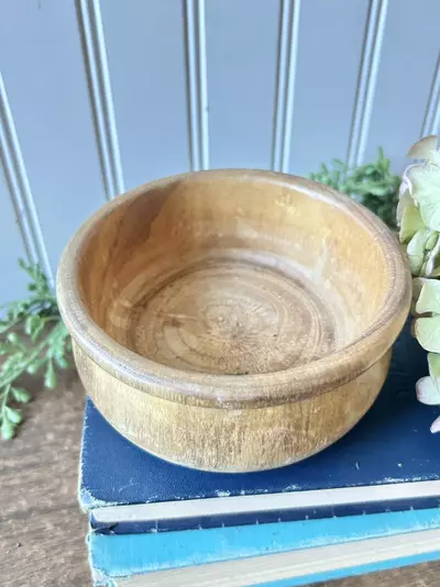 plant/Hand turned wooden bowl 5 x 2 1/2-2-thumbnail