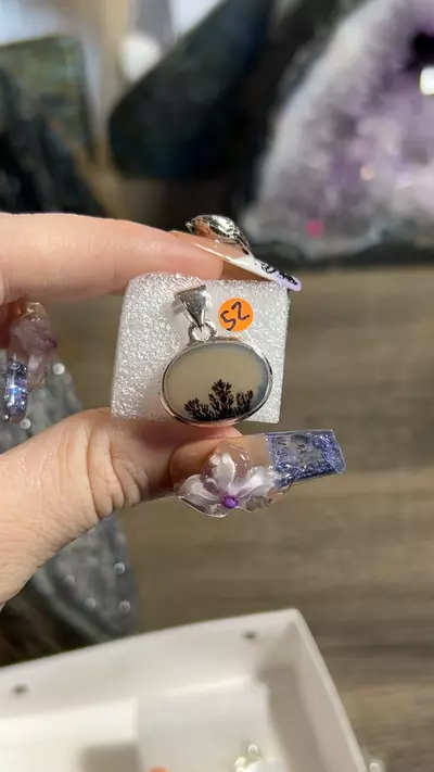 plant/Dendric Quartz Pendant .925 ss-0-thumbnail