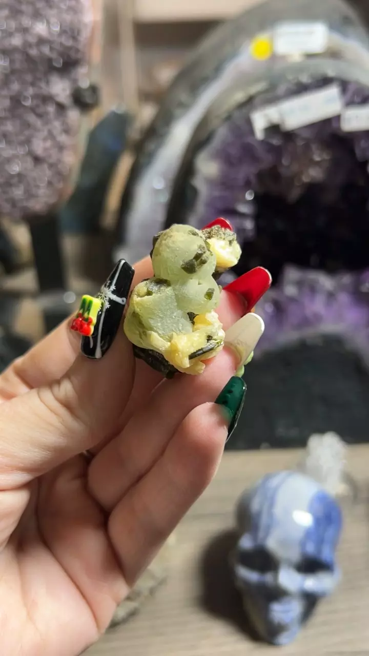 plant/Prehnite with Epidote and Stilbite-0