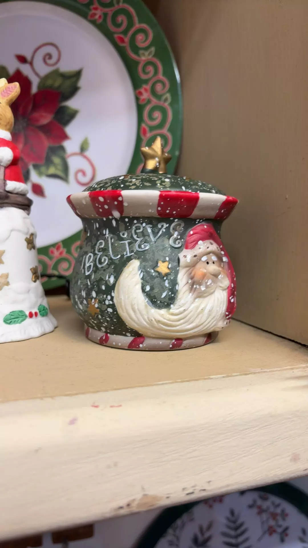 plant/Vintage Santa candle 90’s-0