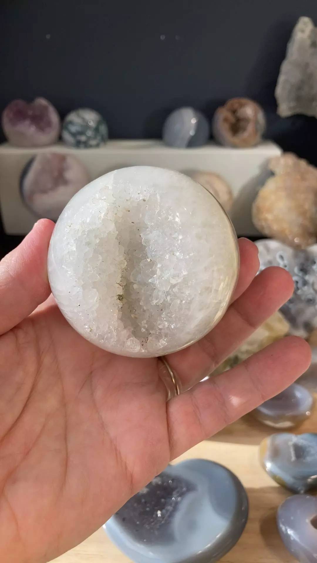 plant/open sphere druzy agate-0