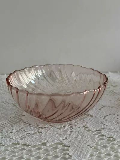 plant/Arcoroc France Rosaline Pink Swirl Depression Glass set 4-2-thumbnail