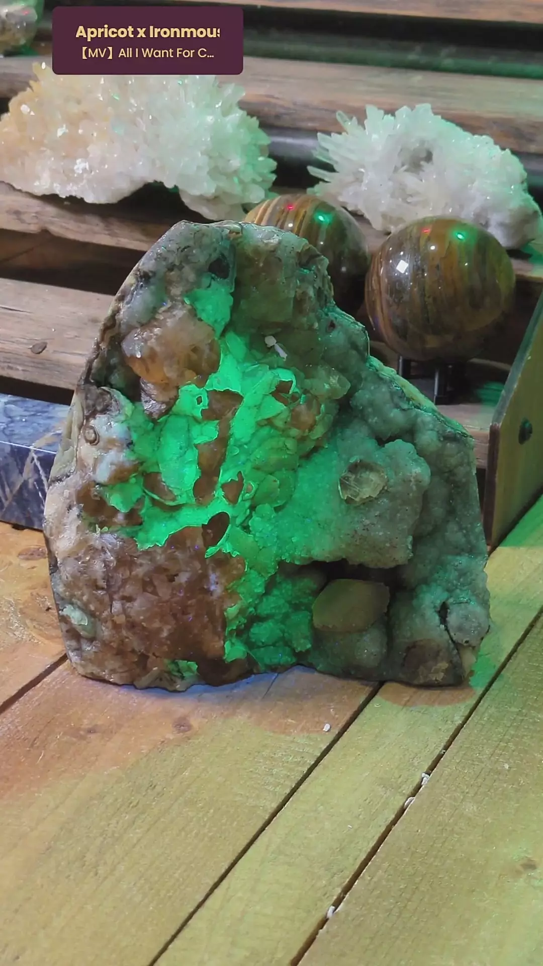 plant/Volcano Agate w/ Calcite (UV) Freeform ~4.9 Pounds-0