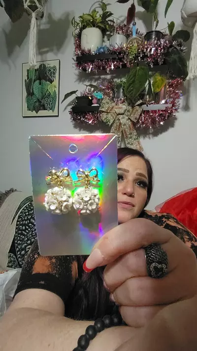 plant/FLOWER BALL DROP EARRINGS-0-thumbnail