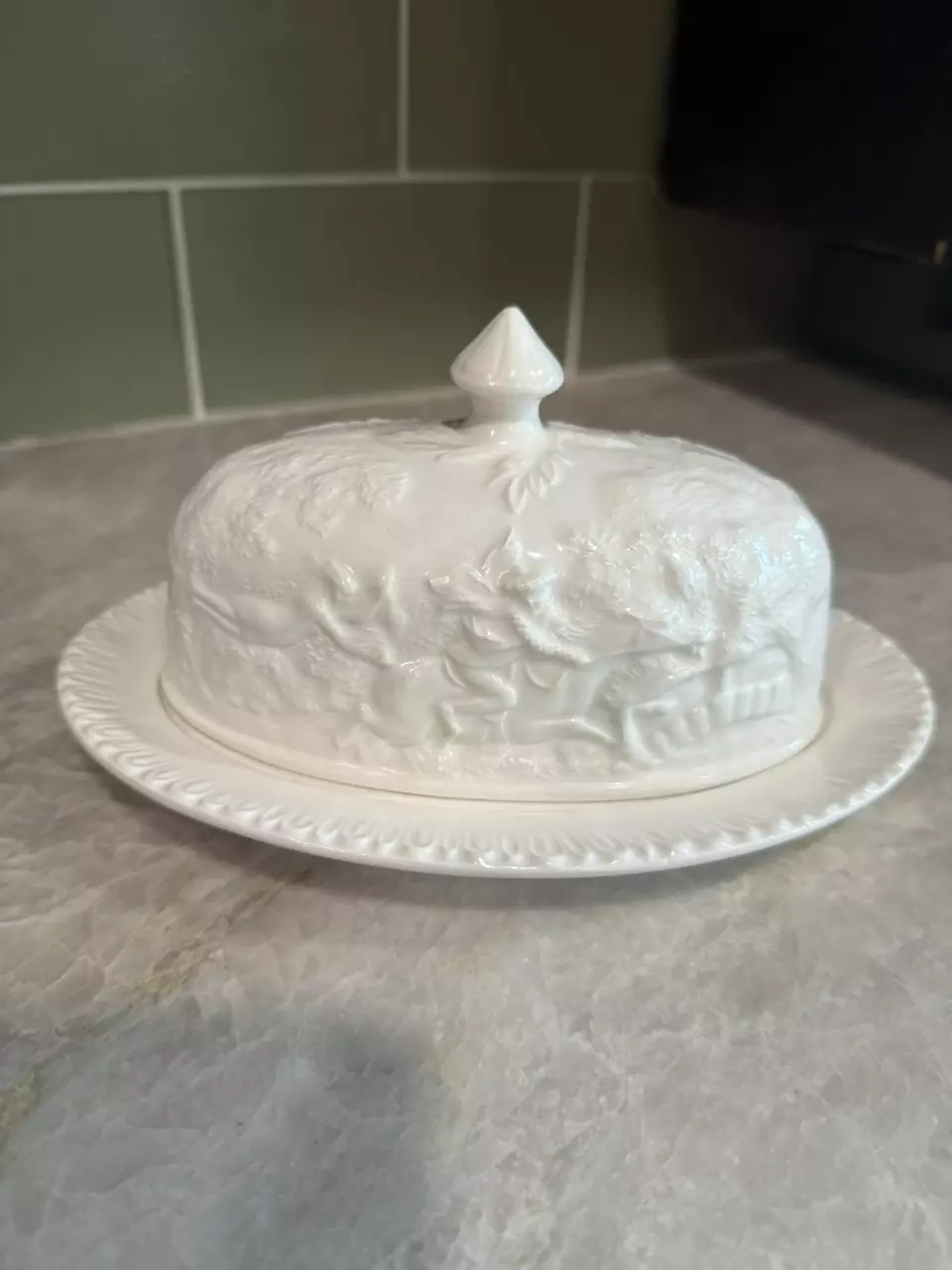 plant/Pfaltzgraff Pageantry Butter Dish - “The Witches Pursuit”-1