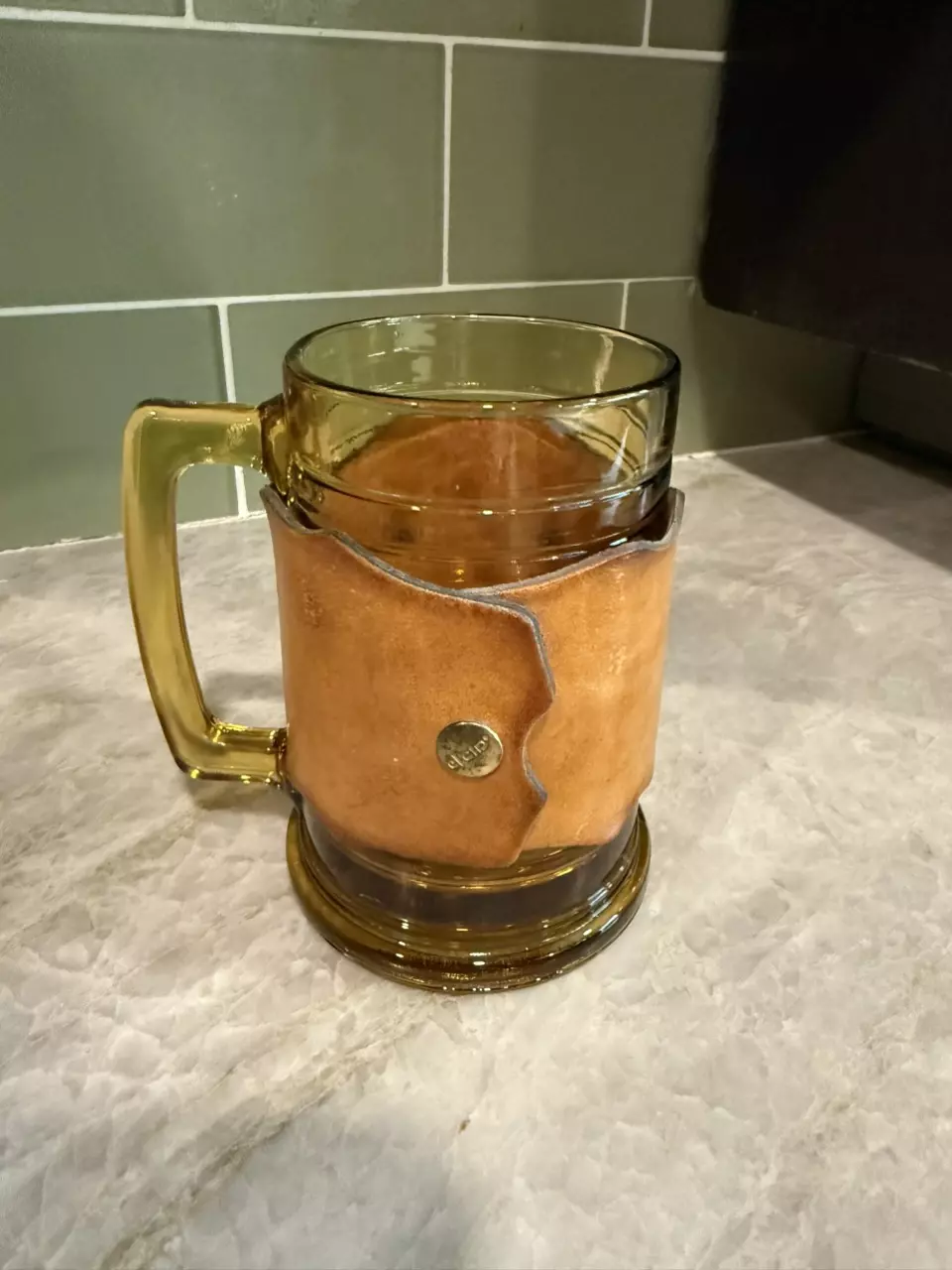 plant/Leather wrapped Amber Mug BILL-1