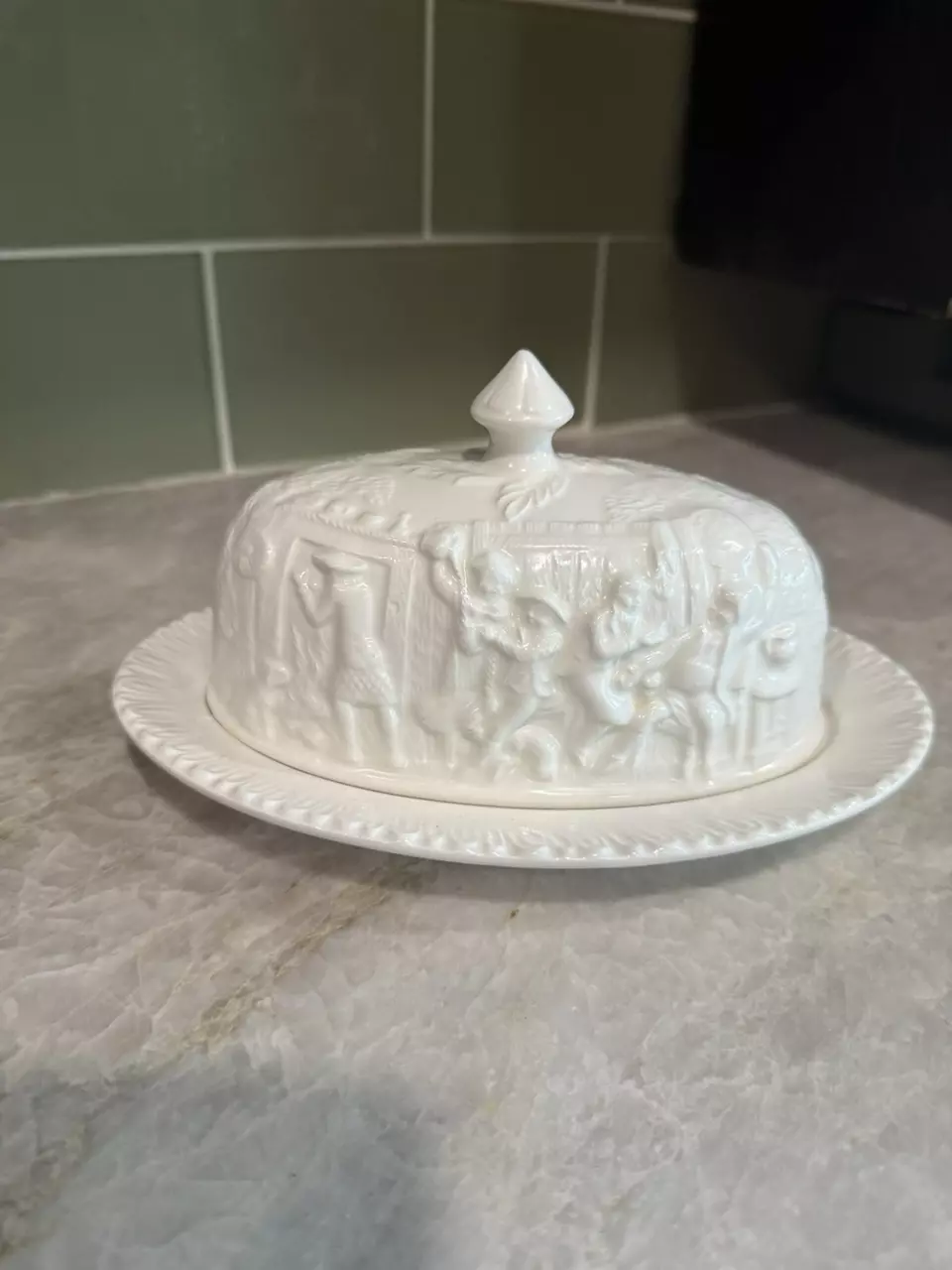 plant/Pfaltzgraff Pageantry Butter Dish - “The Witches Pursuit”-0