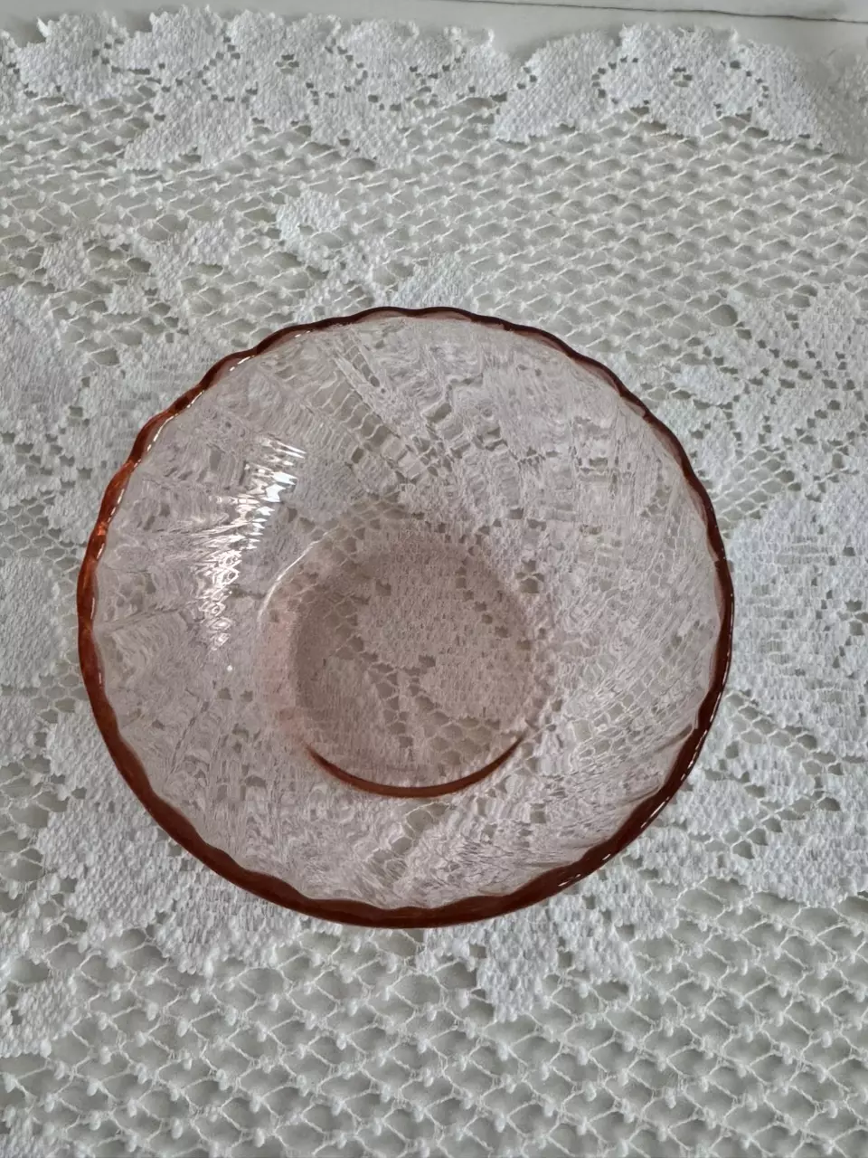 plant/Arcoroc France Rosaline Pink Swirl Depression Glass set 4-1