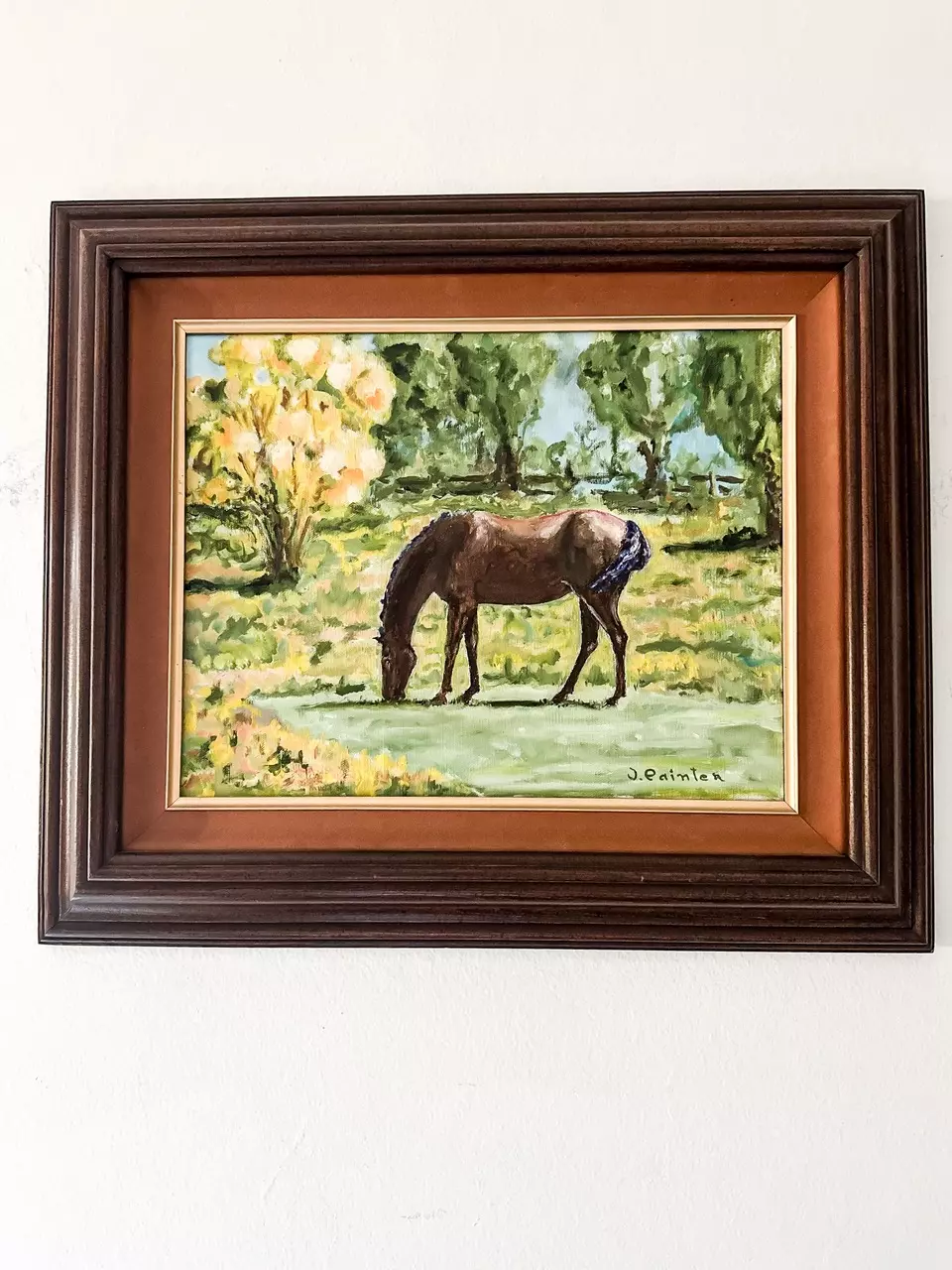 plant/Vintage original oil painting-0