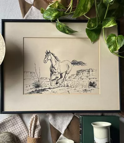 plant/Vintage horse lithograph-0-thumbnail