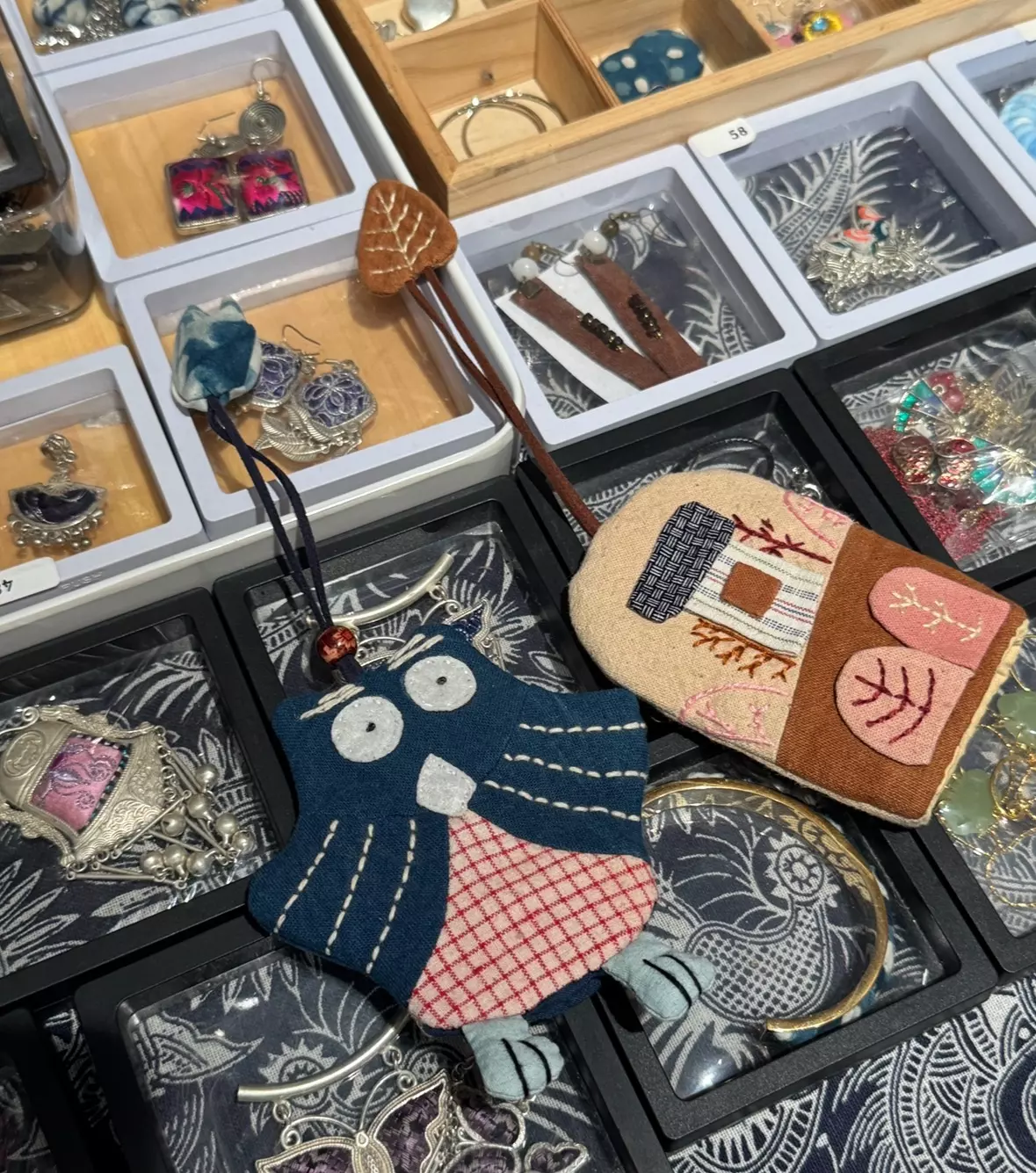 plant/Hand-sewn Owl🦉key pouch 4.5”*4.5” WYSIWYG-6