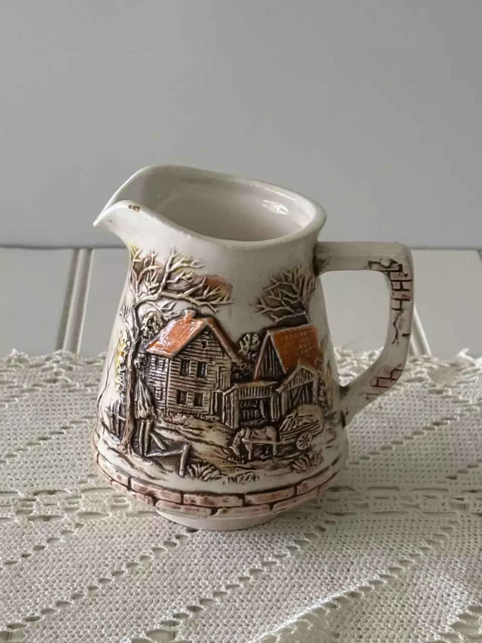 plant/Marks & Rosenfeld creamer pitcher with a farmhouse scene-0