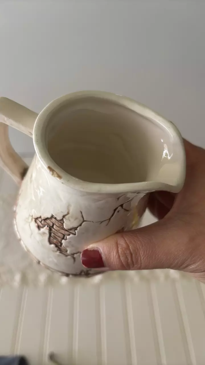 plant/Marks & Rosenfeld creamer pitcher with a farmhouse scene-4