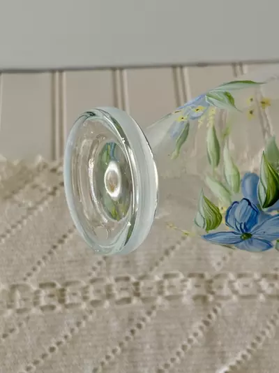 plant/Hand Painted Floral Glass Vase-1-thumbnail