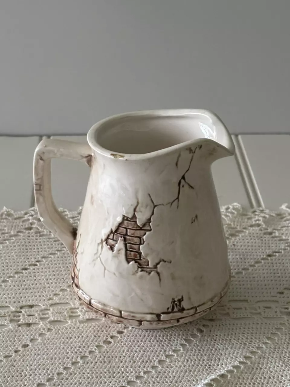 plant/Marks & Rosenfeld creamer pitcher with a farmhouse scene-1