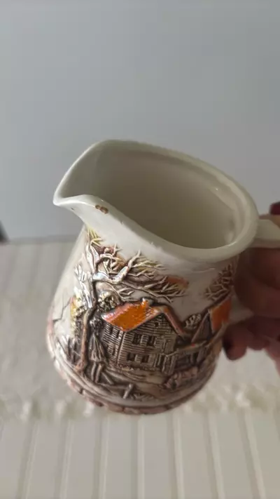 plant/Marks & Rosenfeld creamer pitcher with a farmhouse scene-3-thumbnail
