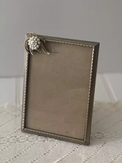 plant/Gold Tone Metal frame with brooch detail-0-thumbnail