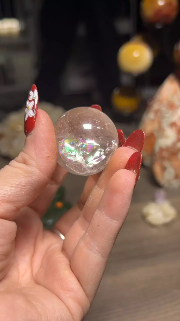 plant/Brazilian Clear Quartz Sphere-0
