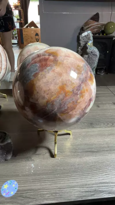 plant/Kirkby - Hematite, Calcite, Barite Sphere from Aragonite, UT-0-thumbnail