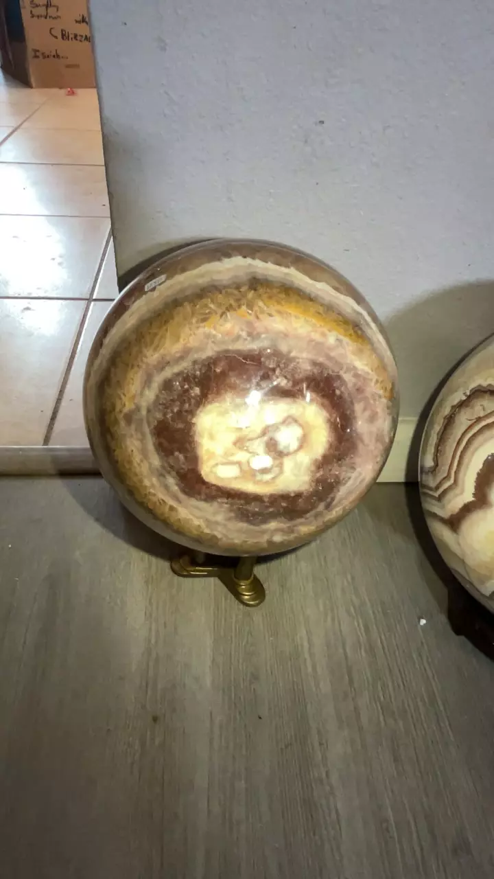 plant/Kirkby - Hematite, Calcite, Barite Sphere from Aragonite, UT-0