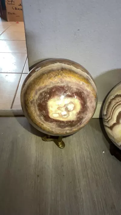 plant/Kirkby - Hematite, Calcite, Barite Sphere from Aragonite, UT-0-thumbnail