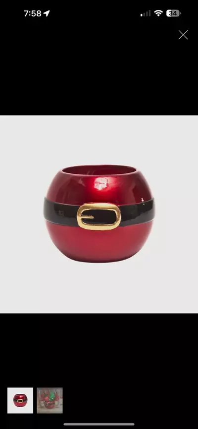 plant/Holiday Santa Belt Ceramic Pot – Festive 5.5” Planter-0-thumbnail