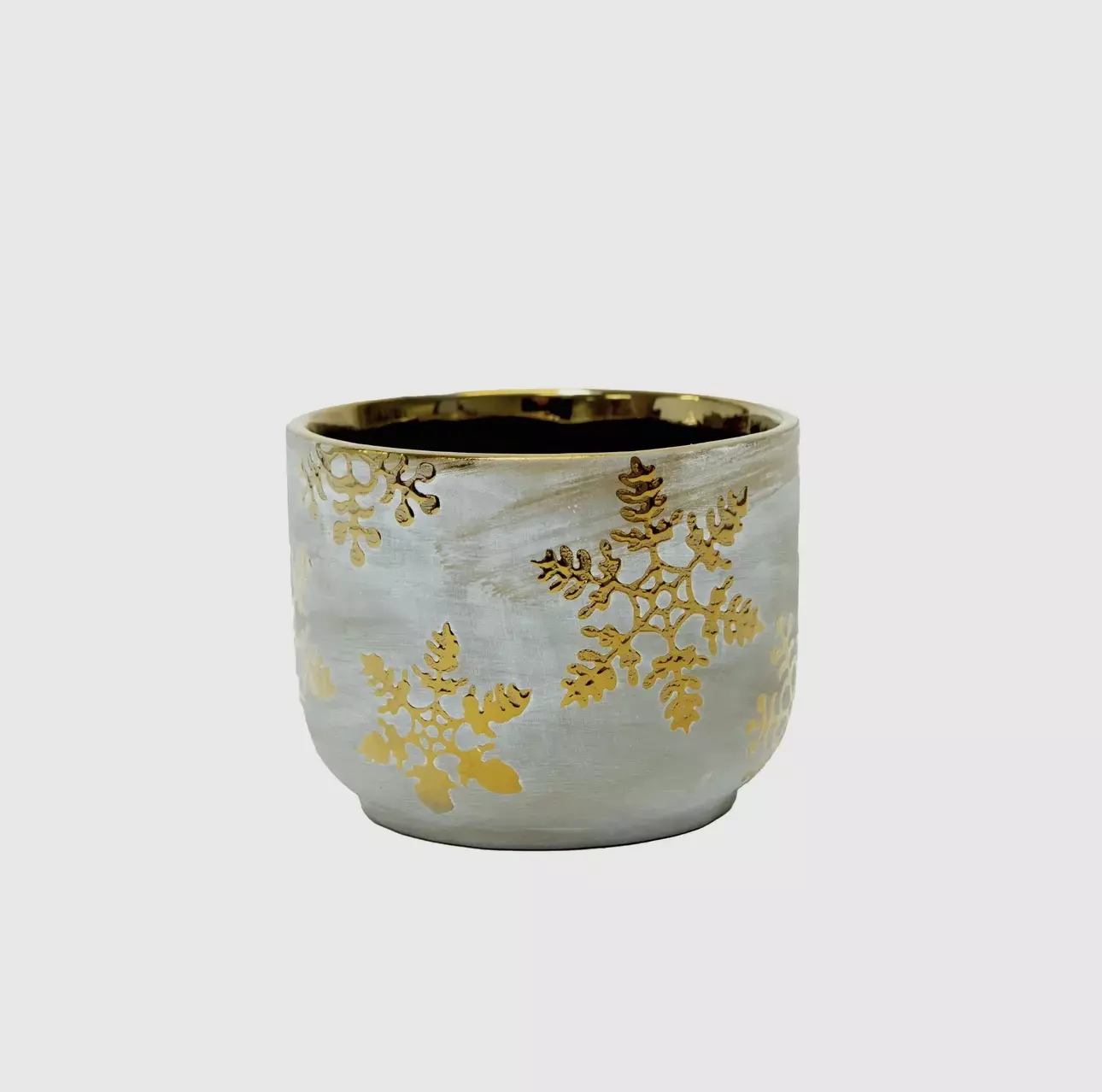 plant/Gold Snowflake Concrete Planter – 4” Holiday Pot-0