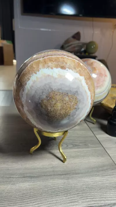 plant/Kirkby - Hematite, Calcite, Barite Sphere from Aragonite, UT-0-thumbnail