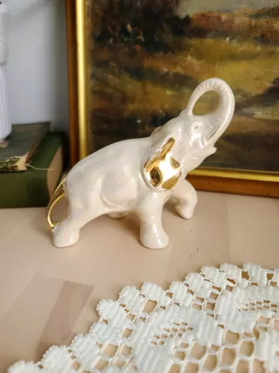 plant/Vintage Porcelain Elephant Figure-0-thumbnail