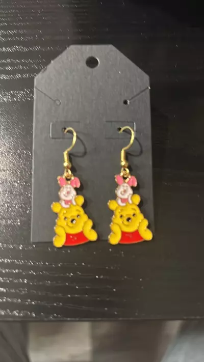 plant/Handcrafted Winnie the Pooh  Earrings-0-thumbnail
