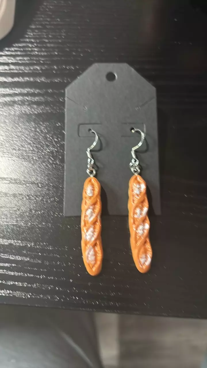 plant/Handcrafted Clay/Resin baguette Earrings-0