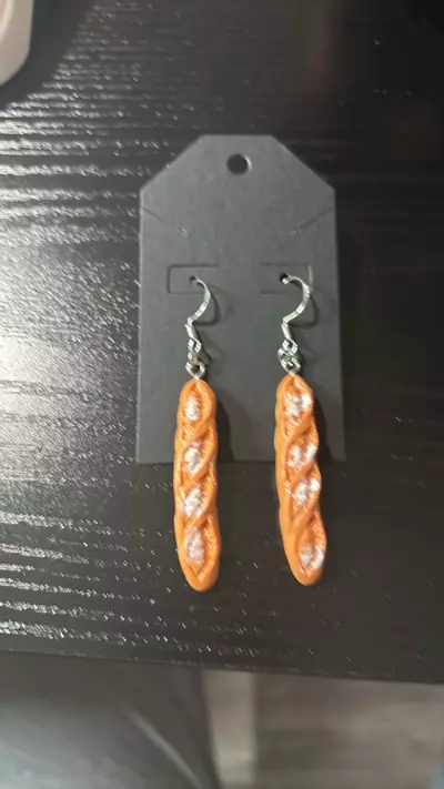 plant/Handcrafted Clay/Resin baguette Earrings-0-thumbnail