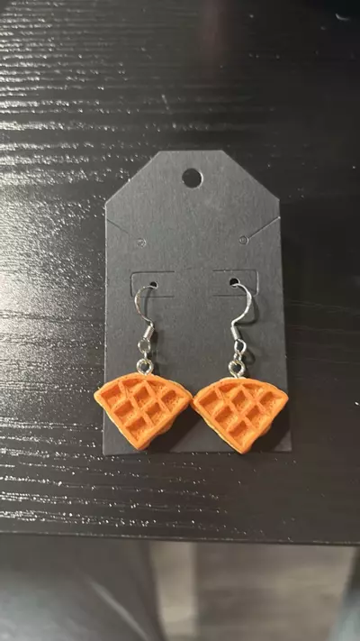 plant/Handcrafted Clay/Resin Waffle Earrings-0-thumbnail