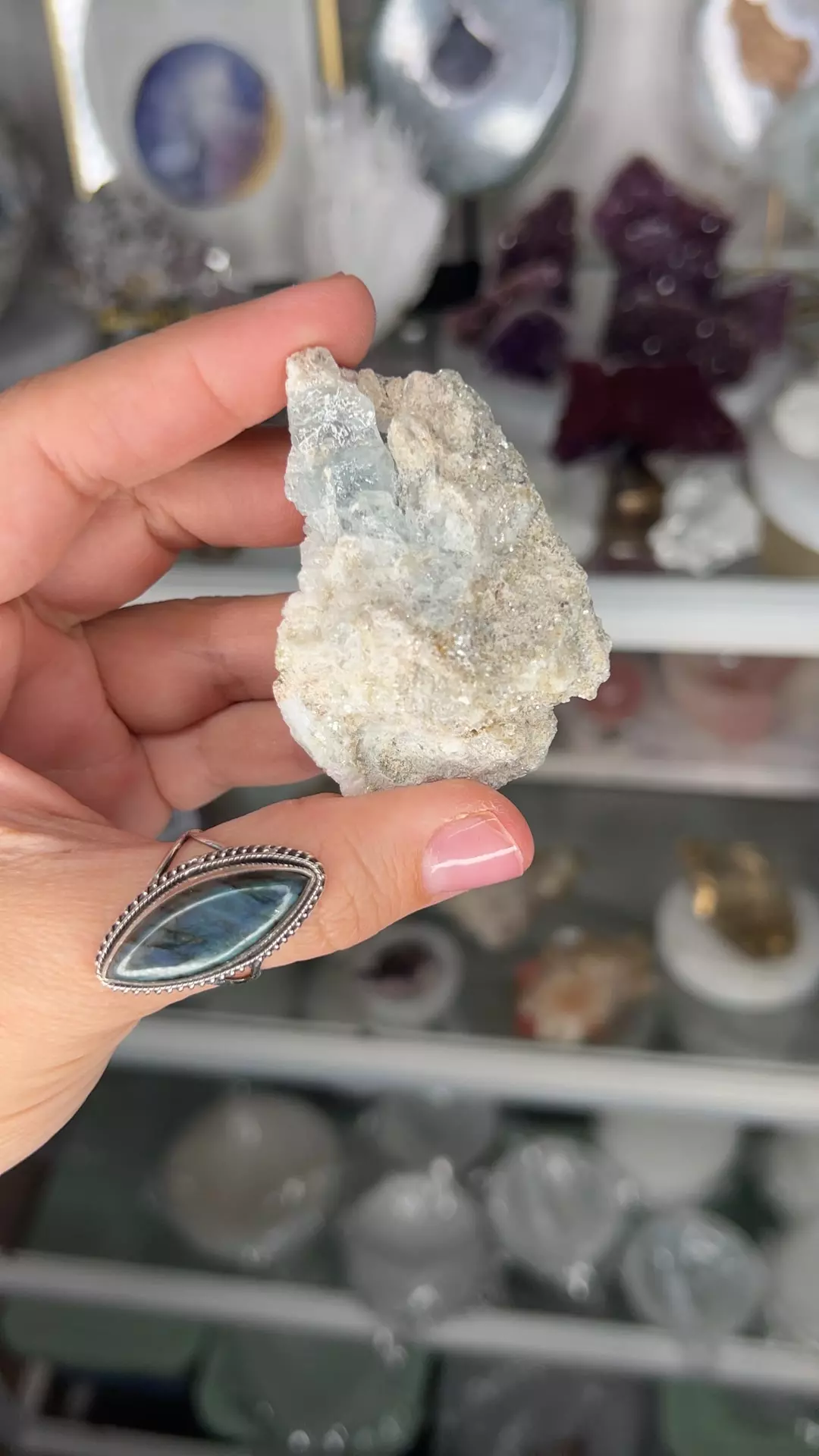 plant/Cleavlandite w Aquamarine $48A-0