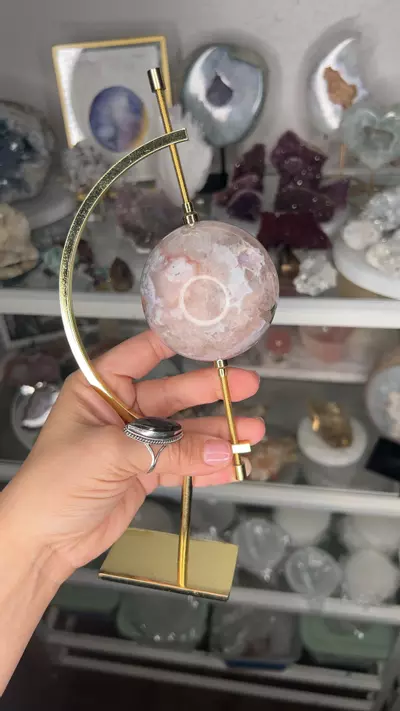 plant/Pink Amethyst Flower Agate Sphere-0-thumbnail